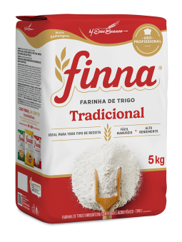 Embalagem do Produto Farinha de Trigo Finna Tipo 1 Papel, 5kg